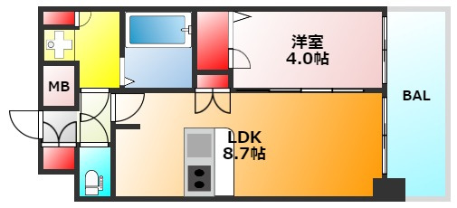 プレサンス難波インフィニティの間取り|現状有姿