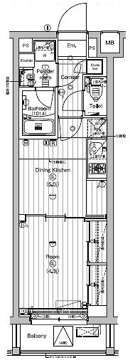 PREMIUM CUBE 新宿中井の間取り