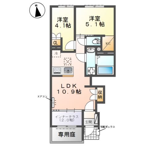 メルセデス(坂戸市伊豆の山町　アパートＡ棟新築工事)の間取り