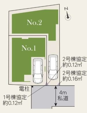 小金井市本町2丁目 中央線 武蔵小金井駅 新築戸建の区画図