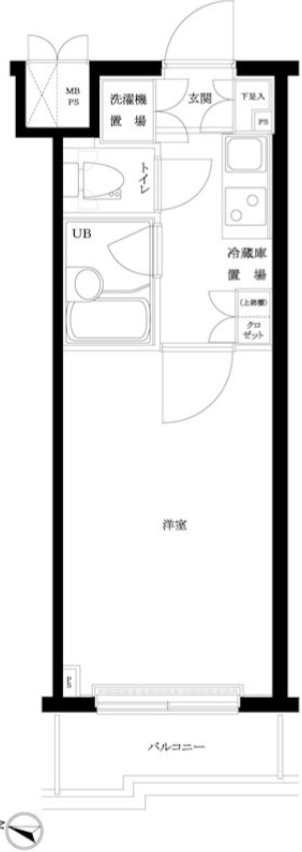 新宿区西落合２丁目の賃貸マンションの間取り