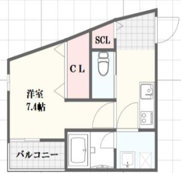 大阪市西淀川区姫島１丁目のアパートの間取り