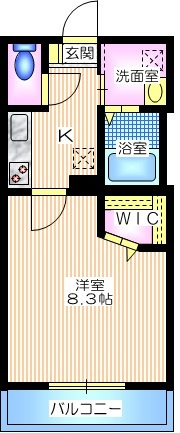 コート　マグノリアの間取り|角部屋　広々した洋室８．３帖