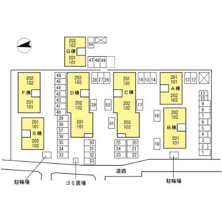 サンタウン円座 F棟の区画図