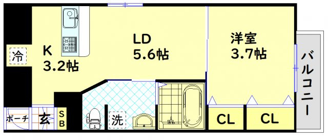 【間取り】 | アバンティ南堀江イースト