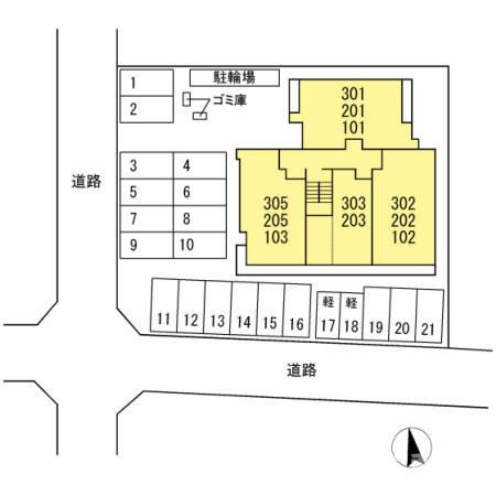 メゾン・ド・ベル伏石の区画図