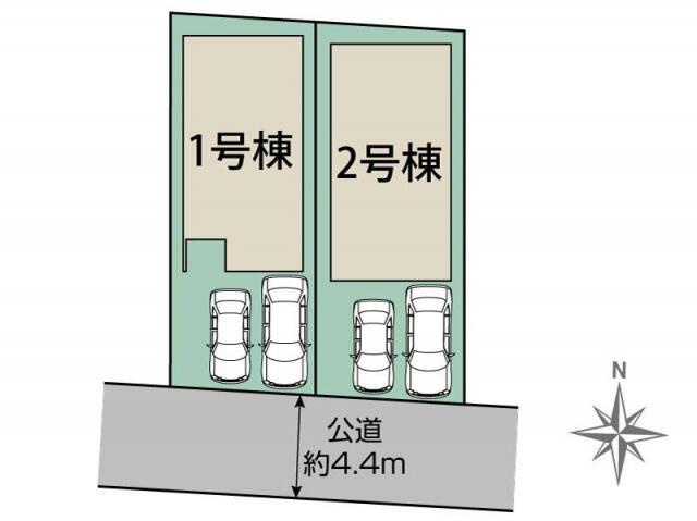 春日市紅葉ヶ丘東１丁目の新築一戸建の区画図|春日市紅葉ヶ丘東1丁目2棟