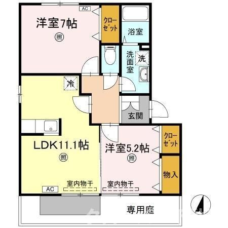 リースランド中府 Ａの間取り