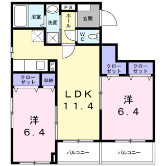 【間取り】 | クロシェット | 間取りです。