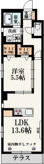 ボヌール経堂の間取り|角部屋です