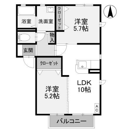 【間取り】 | クレシェンテ　Ｂ