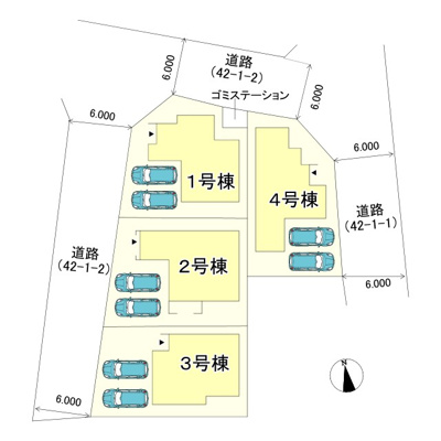 【区画図】 | 姫路市砥堀8期/全4棟