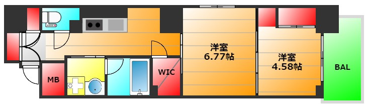 ネットフローラ立売堀の間取り|現状有姿