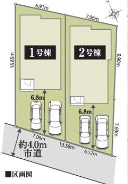 千葉市稲毛区天台４丁目０１期の区画図