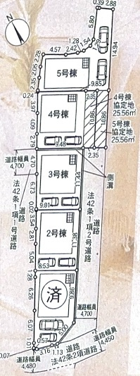 ■枚方市田口　第6期　新築一戸建ての区画図|全5区画