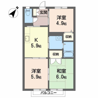 【間取り】 | パークヒル津田　C