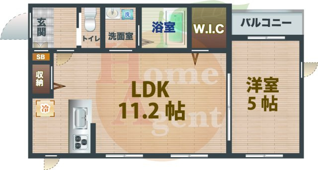 【間取り】 | ロンデ西新宿 | 1LDKのお部屋です。