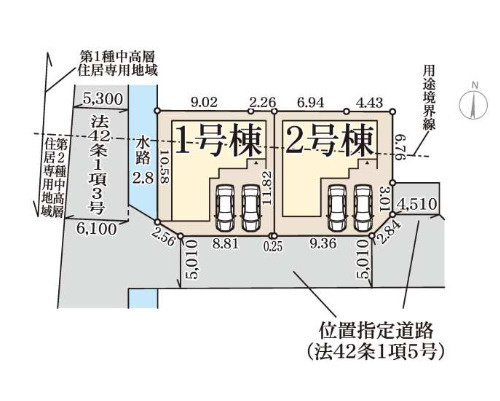 姫路市勝原区山戸の新築一戸建の区画図
