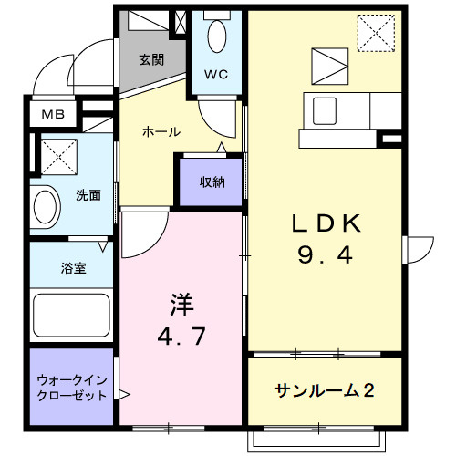 クリ－ル　ポッシュＴ＆Ｋの間取り