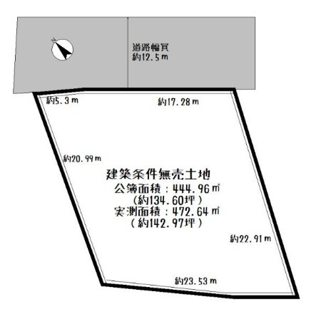 野洲市三上　売土地の土地図