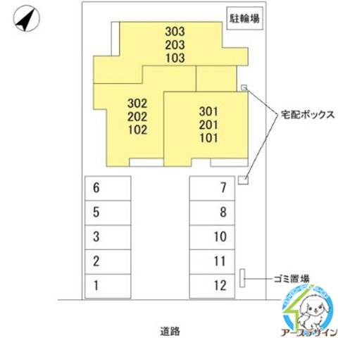 D-PLACE本町の区画図|※パース写真