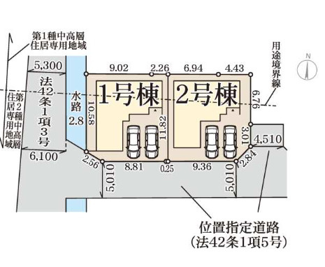 姫路市勝原区山戸の新築一戸建の区画図