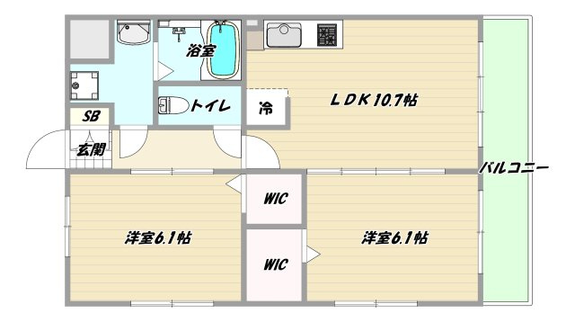 大阪市淀川区宮原１丁目の賃貸マンションの間取り
