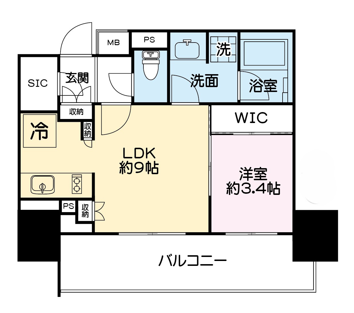 レーベン青森新町THE GRAND MIDの間取り