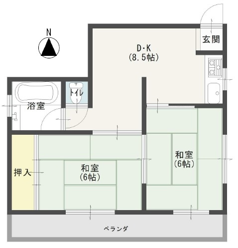 五色山ハイツの間取り