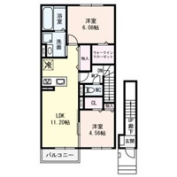 【間取り】 | フラン瀬田 B棟 | B-201号室の間取りです