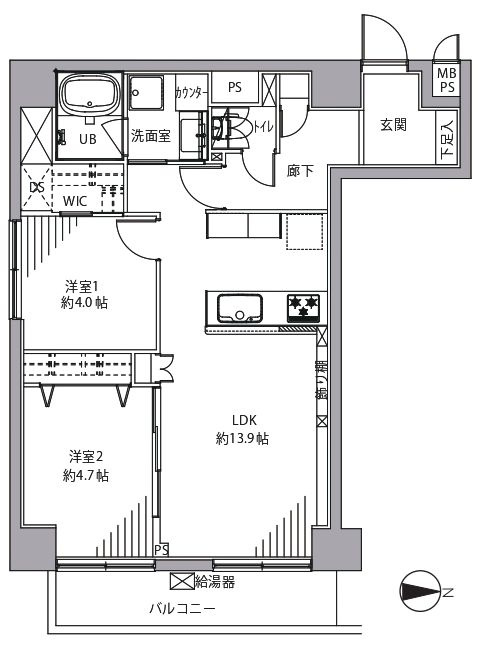 錦糸町ハイタウンの間取り|南東角部屋住戸につきまして日当たり・通風良好。新規リノベーション施工が完了いたしましたのでいつでも内覧が可能です。