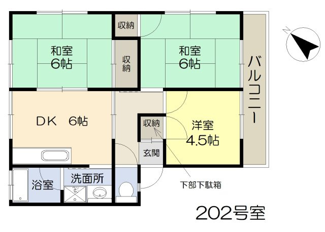 岩田コーポ　2号棟の間取り