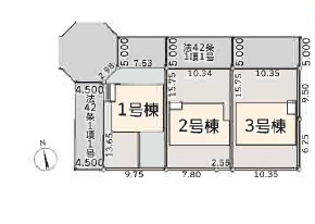 伊勢原市下落合　新築戸建　全3棟3号棟の区画図