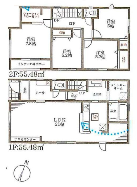 甲賀市甲南町深川　第3期　新築一戸建ての間取り|1号地