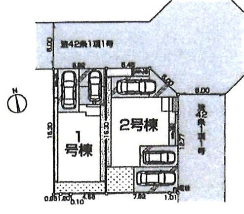 あきる野原小宮第2期　全2棟　1号棟の区画図