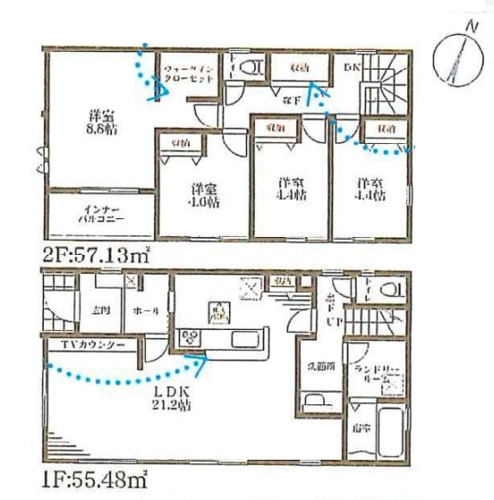 甲賀市甲南町深川　第3期　新築一戸建ての間取り|2号地