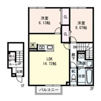 【間取り】 | コンフォートヴィレッジII | 00201号室の間取りです