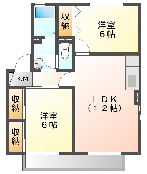 フルール高柳　Ｂの間取り