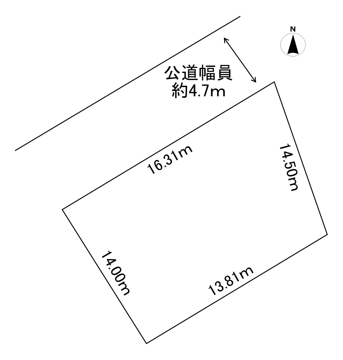三木市別所町朝日ヶ丘　売土地(古家付き)の土地図