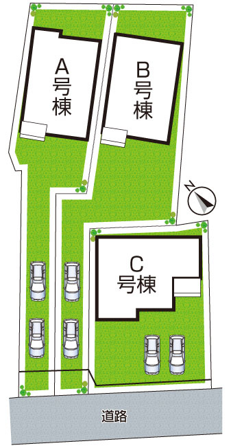 明石市魚住町西岡　新築一戸建ての区画図|全3区画