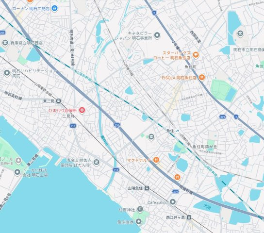 明石市魚住町西岡　新築一戸建ての地図