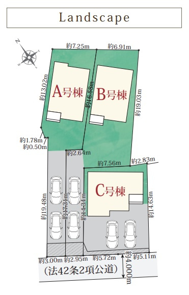 明石市魚住町西岡　新築一戸建ての区画図|全3区画