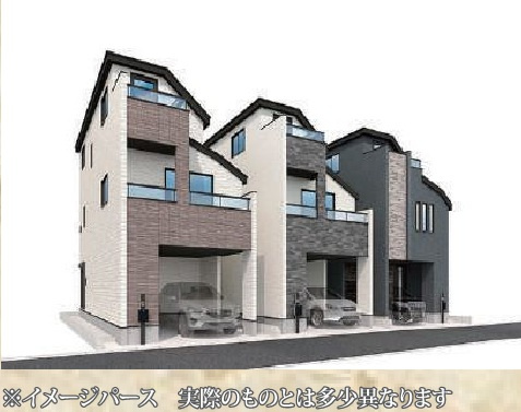 大田区西蒲田　新築戸建A号棟の外観パース