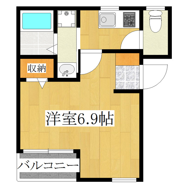 ｆｌａｐ王子の間取り|充実設備の１Ｋタイプのお部屋！