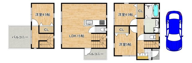 阿弥　中古戸建の間取り|令和６年５月築♪築浅の綺麗なお住まいをぜひ現地でお確かめください♪