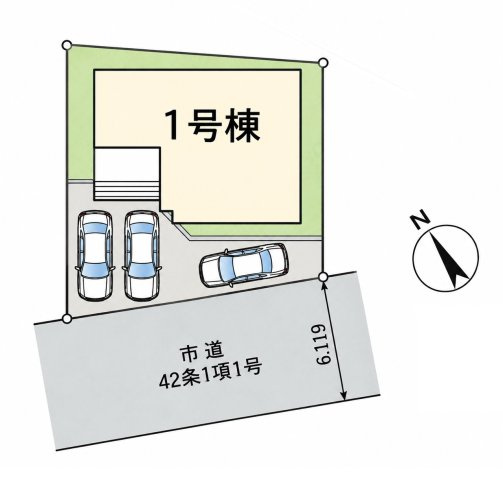 仲介手数料無料　上尾市菅谷6-82　新築戸建　全１棟の区画図
