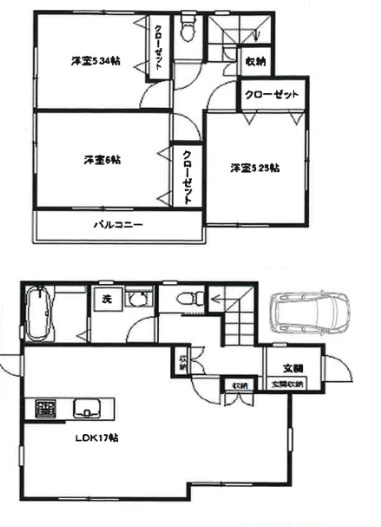 大泉町戸建B号棟の間取り