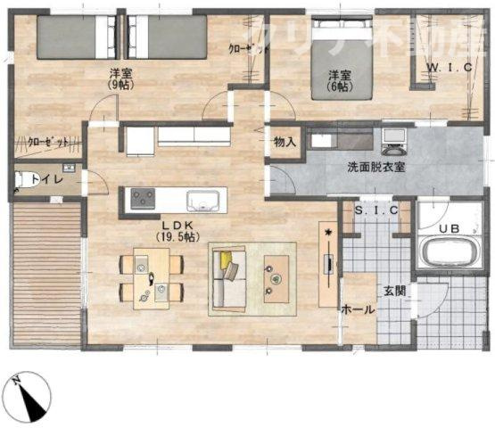 【間取り】 | エアコン4台！吉岡町未入居戸建て