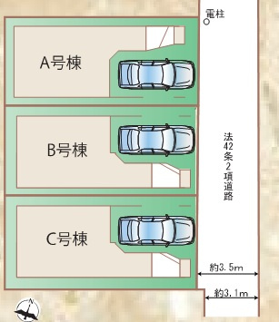 大田区西蒲田　新築戸建C号棟の区画図