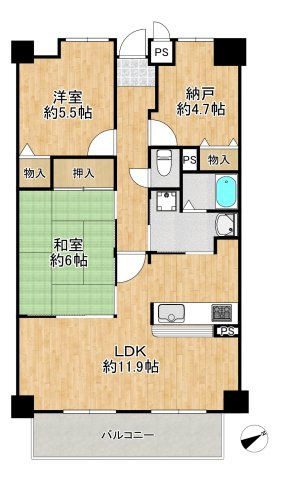 シャルマンフジ泉北深井の間取り|【暮らしやすい２ＳＬＤＫ】子供部屋や趣味のお部屋も作れますね♪資料請求だけでもお気軽にお問い合わせください！
